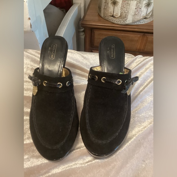 COACH suede slide with heel
